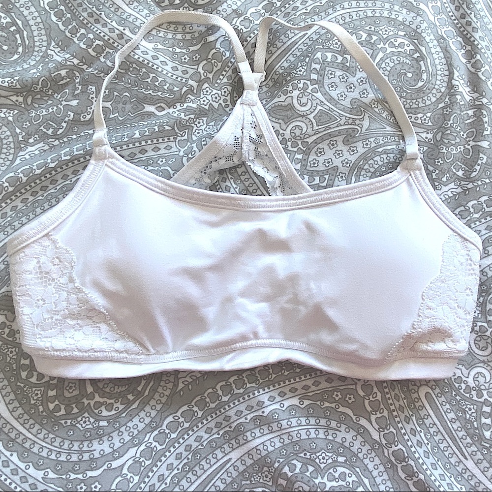 Aerie white lace sports bra